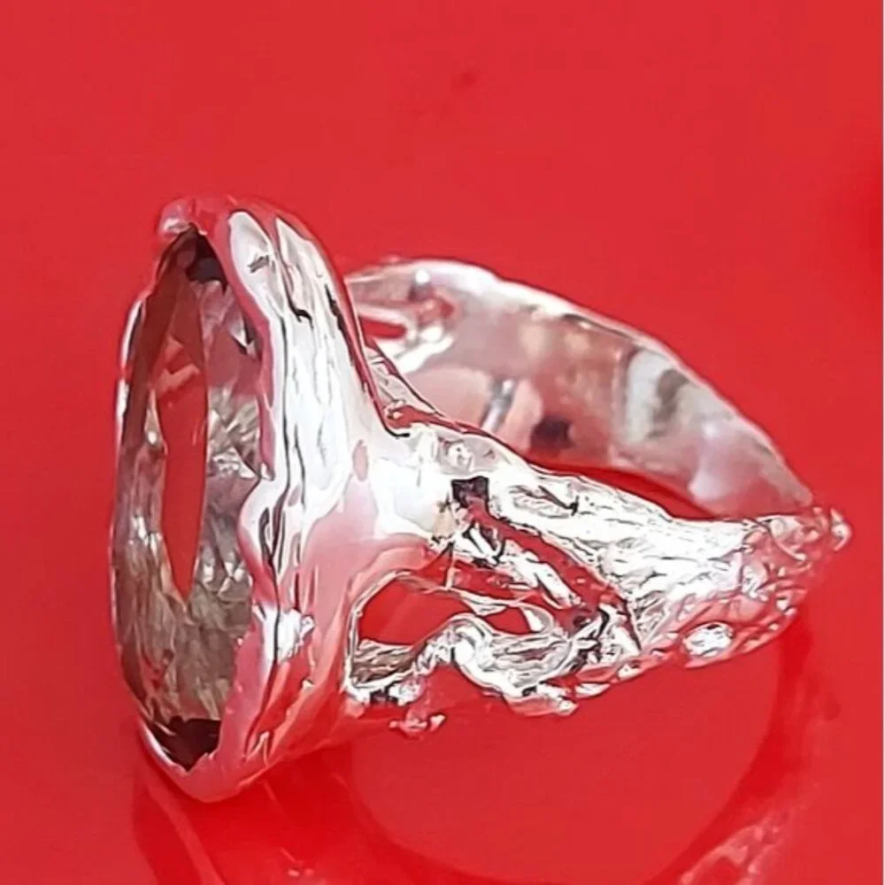 16 ct Natural Green‎ Amethyst 925 Sterling Silver Size 7 - Picture 10 of 10